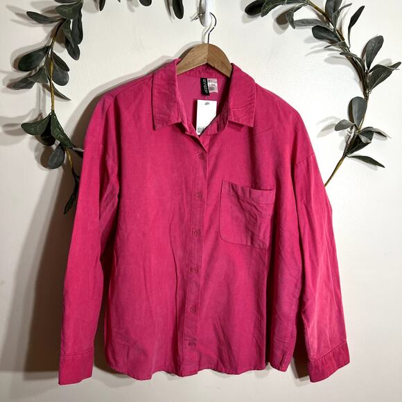 NWT Divided Pink Courderoy Button Up - Picture 1 of 5